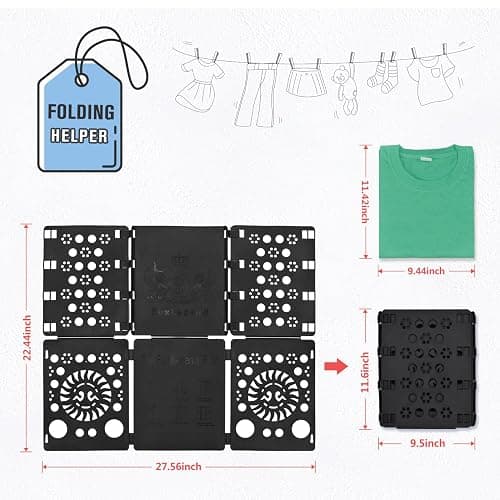 BoxLegend V3 Shirt Folding Board t Shirts Clothes Folder Durable Plastic Laundry folders Folding Boards,Black - Black thumbnail 3
