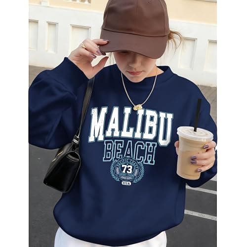 Sulayesh Cute Preppy Letter Graphic Sweatshirts for Teen Girls Oversized Aesthetic Hoodies Crewneck Long Sleeve Pullover Tops thumbnail 3