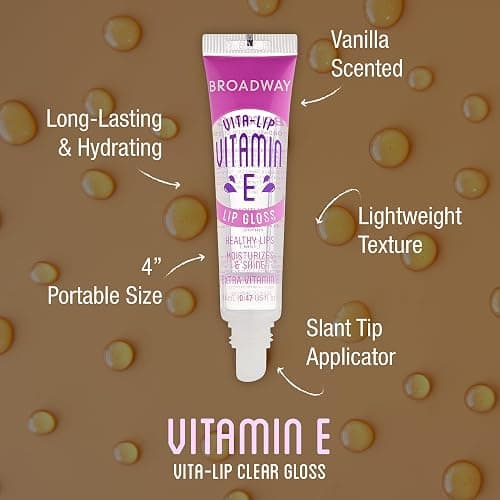 Ruby Kisses Broadway Vita-Lip Clear Lip Gloss (10 Pack), Hydrating & Soothing Formula with Vitamin, High-Shine Non-Sticky Lip Balm with Mint, Rosehip, Coconut, Mango, Argan, Honey, Shea, Cherry, Peach thumbnail 2