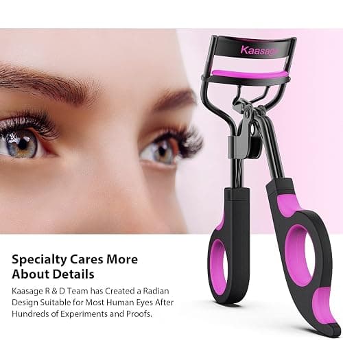 Kaasage Eyelash Curler with Pads, Lash Curler with 5 Extra Silicone Replacement Pads, Achieve Perfect Curls in 5 Seconds - Purple thumbnail 6