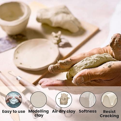 Old Potters Air Dry Modeling Clay, 25 lbs, All Natural Modeling Clay. Ideal for Beginners and Advanced Sculptors. 25 lbs. thumbnail 2