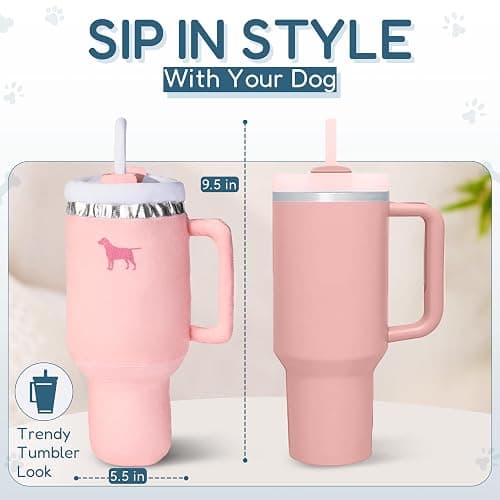 PUPROAR Pup Cup Dog Toy, Cute Birthday Gift for Girl Dogs, Plush Squeaky Puppy Present for Small, Medium & Large Breeds (Pink Peach Dust) thumbnail 2