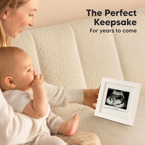 KeaBabies Baby Sonogram Picture Frame - Modern Ultrasound Picture Frames for Mom to Be, First Pregnancy Gifts for Expecting Mom & First Time Dad, Baby Gender Reveal Gifts (Alpine White) thumbnail 8