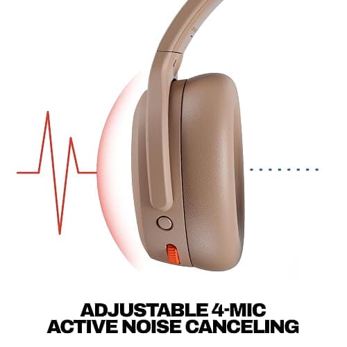 Skullcandy Crusher ANC 2 Wireless Over-Ear Bluetooth Headphones with Multi-Sensory Bass, Active Noise Cancelling, Up to 60 Hours Battery, Microphone for iPhone Android - Primer thumbnail 4