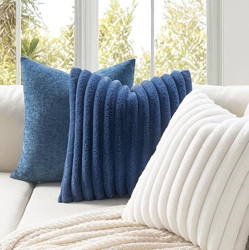 MIULEE Faux Fur Lumbar Christmas Decorative Throw Pillow Covers 12x20 Inch Set of 2, Modern Spring Home Decor Soft Plush Couch Pillows Cozy Fluffy Cushion Covers for Sofa Bed White thumbnail 3