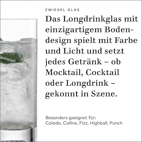 Zwiesel Glas Longdrinkglas Echo (4-er Set), stilvolle Trinkgläser für Longdrinks, spülmaschinenfeste Tritan-Kristallgläser, Made in Germany (Art.-Nr. 123378) thumbnail 4