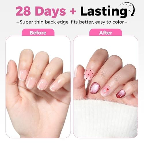 UNA GELLA Extra Short Oval Round Nail Tips 312pcs Short Oval Gel Nail Tips | Soft Gel Clear Press on Nails Full Cover Fake False Nails for Nails Extension DIY Salon at Home 12 Sizes thumbnail 3