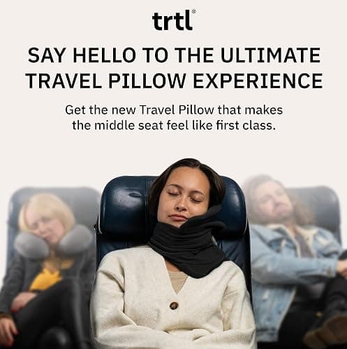 trtl Pillow - Scientifically Proven, Super Soft Neck Support Travel Pillow for Sleeping - Lightweight and Machine Washable - Ergonomic Design for Traveling on Airplanes, Cars, and Trains - Black thumbnail 2