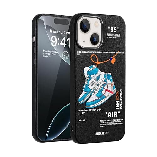 WMFLLNL Cool Phone Case for iPhone 13 Case for Boys Men Basketball Shoes Sneaker Print Design Cases Compatible with iPhone 13 Black - Image 1