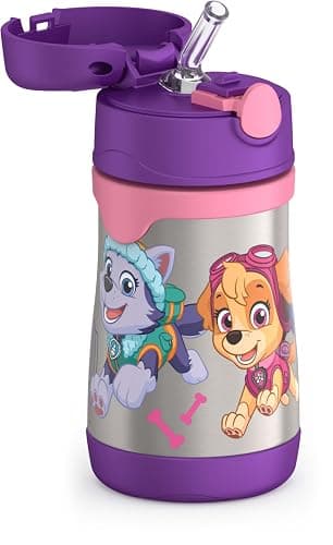 THERMOS Vacuum Insulated Stainless Steel 10oz Straw Bottle, Paw Patrol Girl thumbnail 5