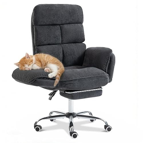 Big and Tall Office Chair with 90-180° Flip Armrests, 400lbs Ergonomic Computer Gaming Chair for Cross Legged Sitting, 155° Recline & Foot Rest - Wide Desk Task Chair for Home Office, Vanity, Study - Image 1