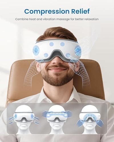 RENPHO Eye Massager with Heat, Mothers Day Birthday Gifts for Mom Women Men Her, FSA Eligible HSA Eye Mask for Migraine Relief,Sleep Mask for Dry Eyes Relax, Reduce Strain for Men Dad Eyeris 1 thumbnail 4