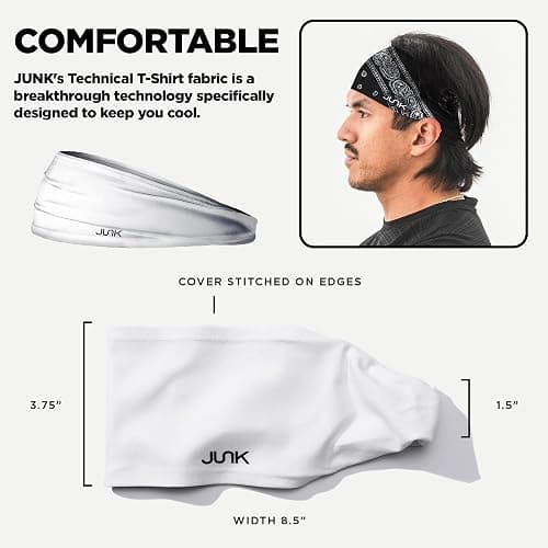 JUNK Brands Big Bang Lite Novelty Headband - Moisture-Wicking, Performance Fabric, Non-Slip, Sports Sweatband for Men & Women - One Size thumbnail 6