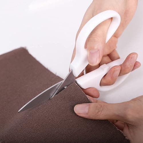 YOUGUOM 6in White Scissors, Multipurpose for Office School Crafts Sewing | Comfort Grip, Stainless Blades, Left/Right Hand, Cuts Cardboard, Fabric for Home Classroom, Teacher Desk, w/Protective Cover thumbnail 8