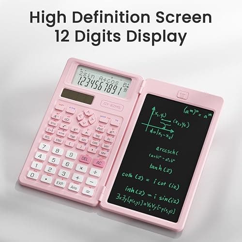 Pink Scientific Calculators for Girls Students, 82 MS Foldable Cute Science Calculator with Notepad Middle and High School Supplies thumbnail 4