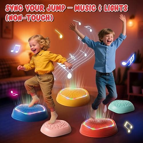 Lehoo Castle Stepping Stones for Kids, Non-Slip Toddler Stepping Stones, Indoor & Outdoor Sensory Toys for Toddlers 1-3, Balance Board Obstacle Course for Kids 3-5 thumbnail 2