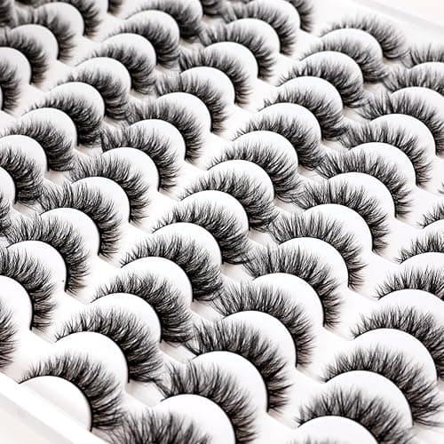 Azenlo False Eyelashes 48 Pairs Faux Mink Lashes 14mm Wispy Lashes 3D Fluffy Cat Eye Lashes Pack Bulk Wholesale Strip Lashes(style 48-045) thumbnail 7