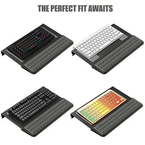 Computer Tilt Keyboard Stand - Acrylic Ergonomic Keyboard Holder for Easy Typing Working, Keyboard Riser with Comfortable Wrist Rest for Keyboard, Office, Home - Fits All Keyboard Sizes thumbnail 7