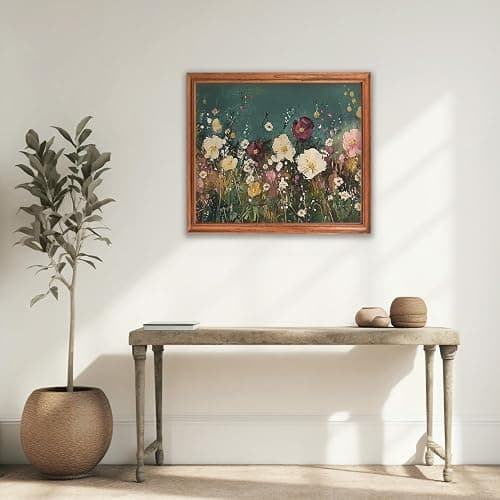 RLTXBUK Vintage Floral Diamond Art Kits, Rustic Cottagecore Wildflower Field Botanical Gem Diamond Painting Art Kits for Adults Kids Beginners, Cottagecore Floral Room Decor 9.8x11.8 Inch thumbnail 4