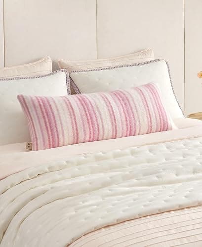 UGG Throw Pillow for Couch – Knit Accent Pillow Soft Striped Lumbar Decorative Pillow for Sofa Bed & Home Decor, Pink Living Room Decor, 36" x 14" (Joana) thumbnail 3