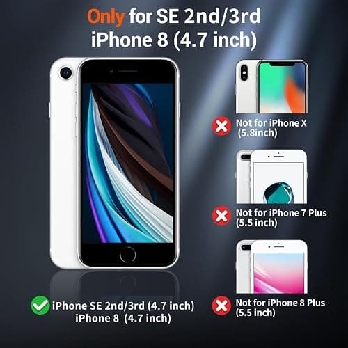 SUPFINE Magnetic for iPhone SE Case 2022 (3rd)/2020 (2nd), iPhone 8 Case (Compatible with MagSafe) (Military Grade Drop Protection) Translucent Matte Phone Cover,Black thumbnail 2