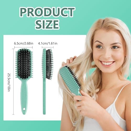 Curl Defining Brush, Curly Hair Brush, Slick Back Hair Brush, For Combing and Shaping Curls in All Hairstyles to Reduce Pulling (Green) thumbnail 2