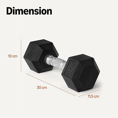 Amazon Basics Rubber Encased Hex Dumbbell Weights Set thumbnail 6