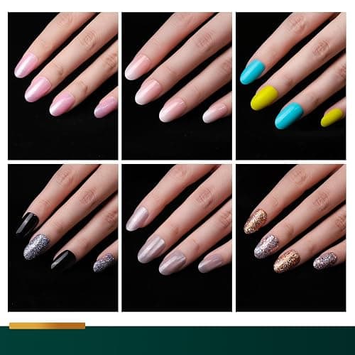 FANDAMEI Press on Nails, 24 Colors 576PCS Press on Nails Oval, Cat Eye Press on Nails Short, Glitter Fake Nails, Press on Nails French Tip Natural Glossy Nails for Nail Art thumbnail 7