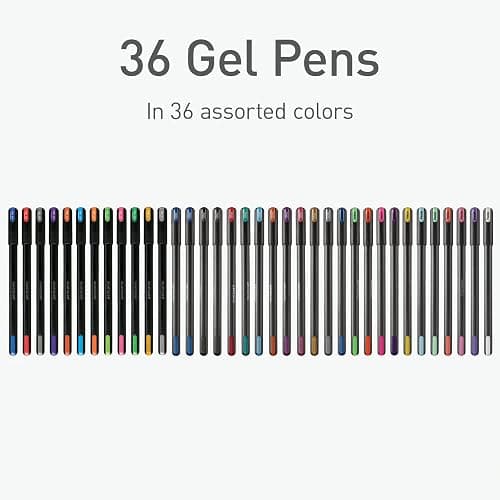 Pentonic Gel Pens, 36 Count, 36 Assorted Colors (Assorted Color, Neon, Pastel & Glitter), Medium & Fine Point, Smooth Writing For Journaling (1002358) thumbnail 3