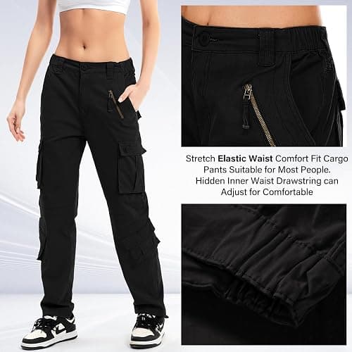 Jawtut Womens Cargo Pants Army Combat Work Pants with 8 Pockets Casual Cotton Ripstop Construction Pants thumbnail 5