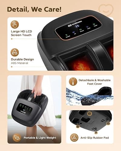 Foot Massager Machine with Heat, Shiatsu Foot Massager with Cordless Remote, 2026 Upgraded Deep Kneading, for Plantar Fasciitis, Neuropathy, Birthday Gifts for Women Mom Men Dad, Up to Foot Size 14 thumbnail 8