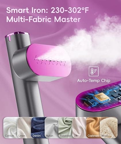 Steamer for Clothes, 1000W Portable Garment Steamer Travel Size, 100-240V Dual Voltage, 120ml Tank Handheld Steam & Iron 2 in 1, for Home, Business, Global & Europe Traveling thumbnail 5