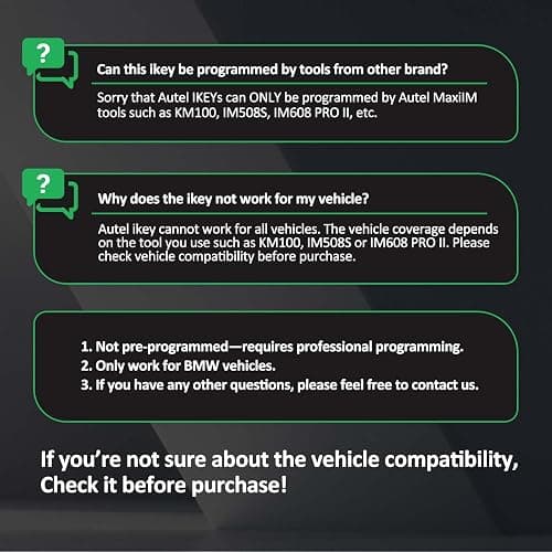 Autel Universal Key Fob for BMW, MaxiIM IKEY IKEYBW004AL, OE-Quality Smart Key Replacement, Vehicle Blank Key, Work with KM100, IMMO Learning, Key Creation/Clone, Chip Read/Write thumbnail 6