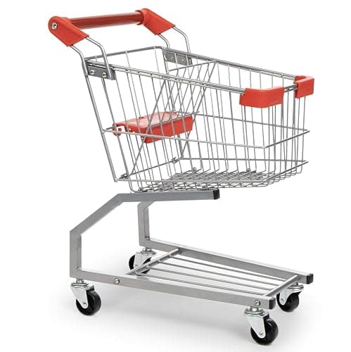 Milliard Toy Metal Shopping Cart - Supermarket Pretend Play Grocery Cart for Kids and Toddlers - Image 1
