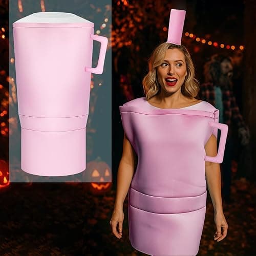 Yearntown 2 Pcs Halloween Tumbler Costume Set Funny Water Cup Outfit and Straw Headpiece for Men Women Halloween Cosplay thumbnail 3