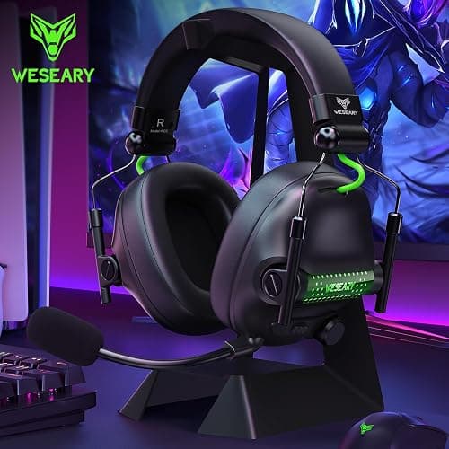 WESEARY Wired Gaming Headset for Xbox, PS5, PS4, Switch, PC, Mobile, Surround Sound Gaming Headphones with ENC Noise-Canceling Mic, 50mm Drivers, Soft Memory Foam Earcups, Comfortable Durable Design thumbnail 4