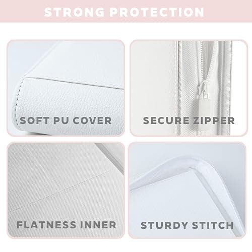 White Card Binder 4 Pocket, Trading Card Binder with Zipper, Holds 160 Card | Small Binder, 20 Side-Loading Pages, Display, Storage, Collection Album Folder for TCG, MTG, Games, Sports, Photos thumbnail 4