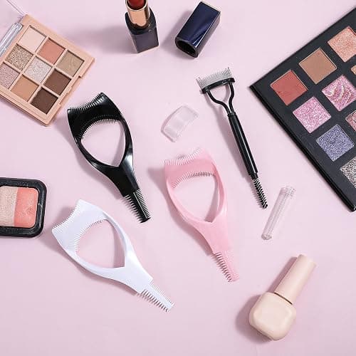 Elegaperma 4pcs Mascara Shield and Eyelash Separator Tool,Mascara Guard for Eyelashes and Comb,3 in 1 Reusable Mascaras Guard Applicator with Eyelash Comb for Natural Eye Makeup thumbnail 7