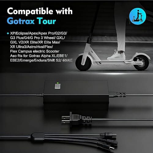 EVAPLUS SGS Certified 42V 2A Fast Charger with 3 Types of Connectors, for 36V Lithium Batteries- Compatible with Pocket Mod, Sports Mod, Electric Scooters thumbnail 6