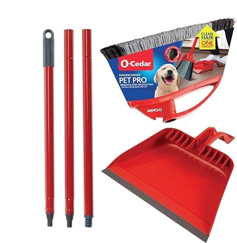 O-Cedar Pet Pro Broom with Step-On Dustpan | Remove 99% with One Sweep | Removes 3 Times More Pet Hair | Quiet Cleaning Tool for Cat and Dog Owners thumbnail 6