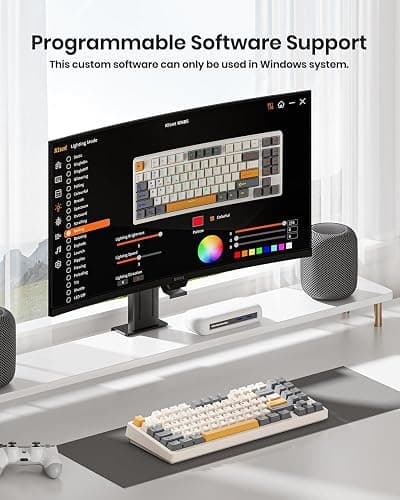 Kisnt Wireless Mechanical Keyboard,Gasket Mounted with Creamy Sound,Bluetooth/2.4GHz/USB-C,Custom Hot Swappable,RGB Backlit,75% Compact Layout for Gaming/Typing/Win/Mac/PC (Retro Beige,Linear Switch) thumbnail 7