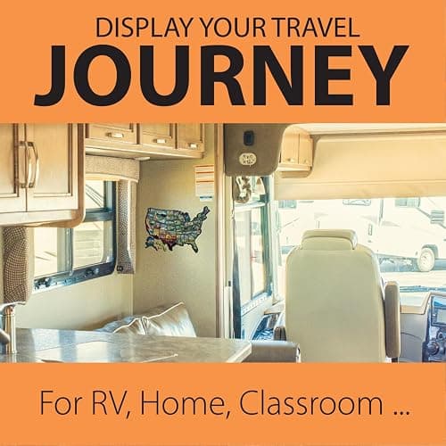RV State Travel USA Map Vinyl Sticker - Camper Trailer Decals for Window with State Flag - Road Trip Map of America - Waterproof, UV Protection for Window, Door or Wall (Popular) thumbnail 5