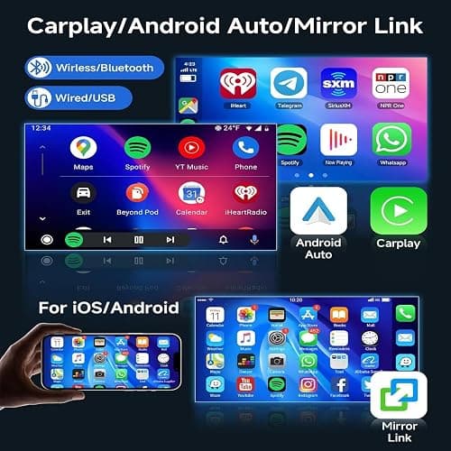 PHEZEN 7 inch Touchscreen Car Stereo for Dodge Avenger 2008-2014, Android 13 Car Radio with Carplay & Android Auto GPS Navigation BT Mirror Link WiFi Backup Camera 4+64G thumbnail 3