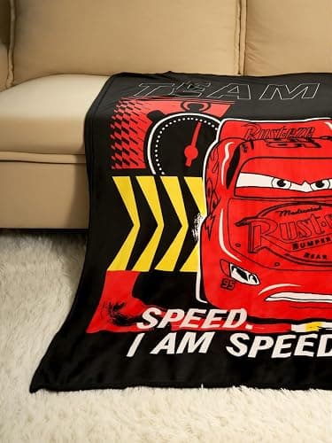 Northwest Disney Pixar Cars Plush Throw Blanket, 46" x 60" Lightning McQueen Silk Touch Soft Fleece Blanket for Kids & Adults, Officially Licensed thumbnail 5