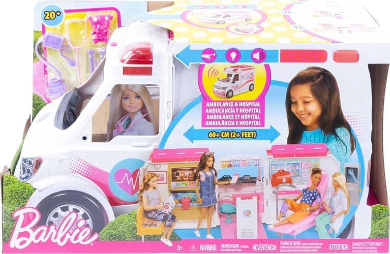 ​​​Barbie Playset with 20+ Accessories, Emergency Vehi​​cle Transforms into 2+ Foot Hospital with Lights and Sounds, Care Clinic​​​​​​​​ thumbnail 6