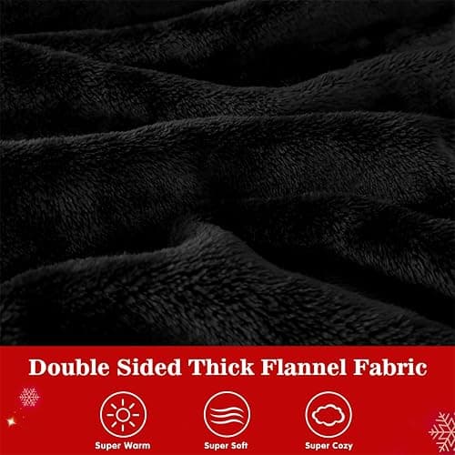 Waitu Wearable Blanket Sweatshirt Gifts for Women and Men, Warm and Cozy Giant Blanket Hoodie, Thick Flannel Blanket with Sleeves and Giant Pocket - Black thumbnail 4