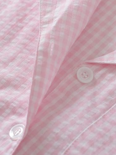 Latuza Women's Seersucker Cotton Summer Pajama Set Button Down Pj Set thumbnail 6