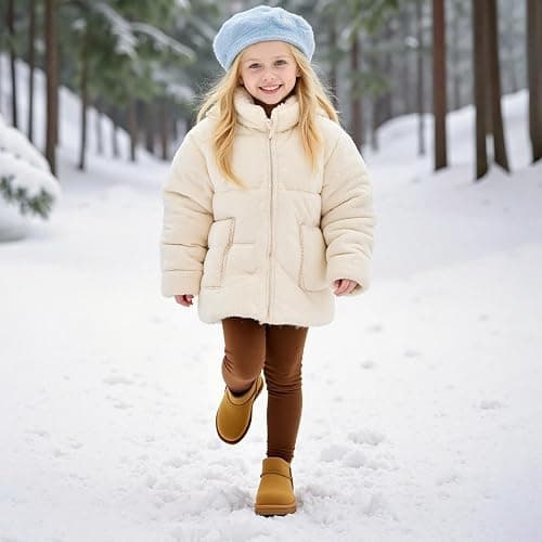 Balabala Boys & Girls Classic Snow Boots, Warm, Suede, Water-Resistant | Water Resistant, Girls, Boys, Kids, Snow Boots, Winter Boots, Classic, Suede, Warm, Hiking Boots, Insulated, Non-Slip Sole thumbnail 2