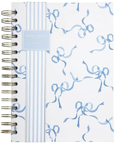Laura Ashley A5 6x8 Hardcover Spiral Journal 256 Lined Pages for Women | English Garden Floral Cover with Gilded Page Edges, Double-Wire Binding Lays Flat for Note Taking and Planning - Image 1