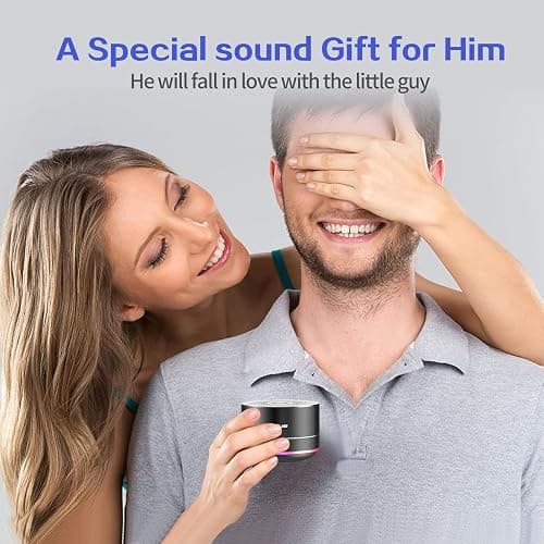 LENRUE Portable Bluetooth Speakers,Wireless Speaker with Clear Sound, Long Playtime, Small Mini Metal Speaker,Christmas Birthday Gifts for Men, Women,Kids(Black) thumbnail 4